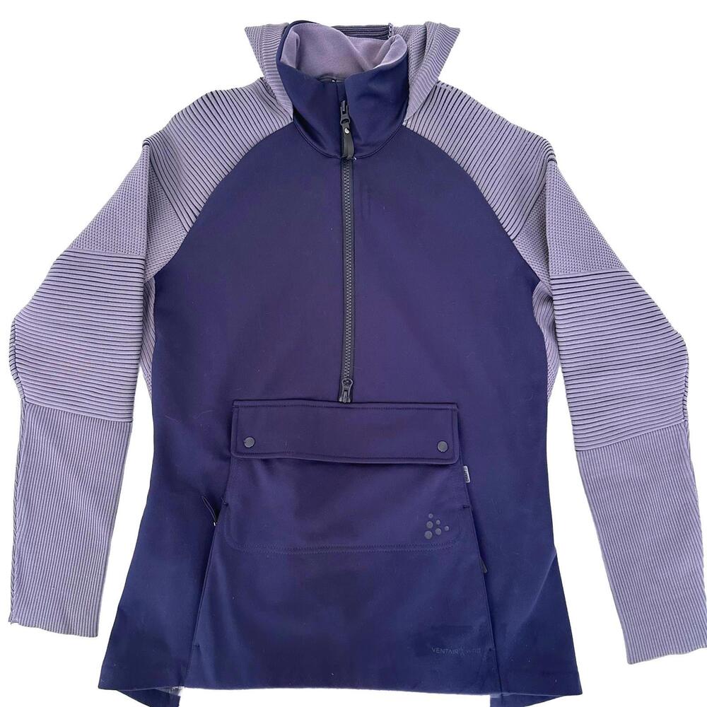 Craft Women's Purple & Navy FuseKnit Anorak Hoodie - Medium